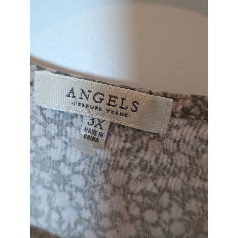 Angels Cottagecore Dress 3X Micro Floral Flutter Sleeve V Neck Boho Feminine - Picture 9 of 10